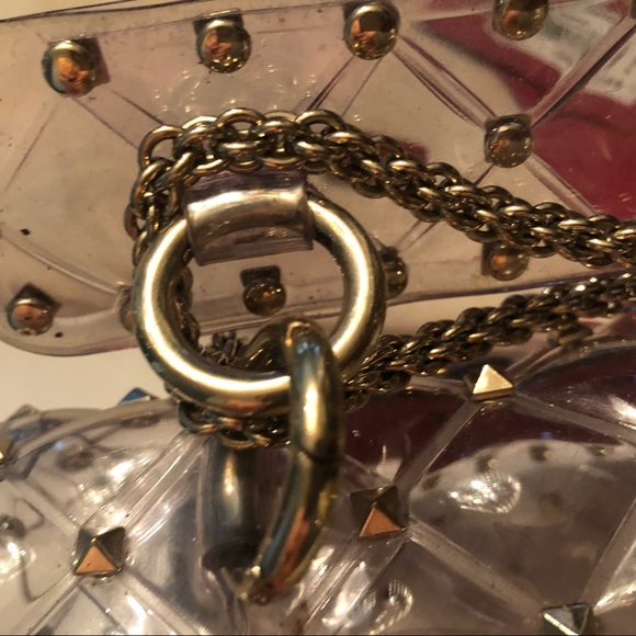 Valentino clear rockstud small size bag with chain - Picture 13 of 15